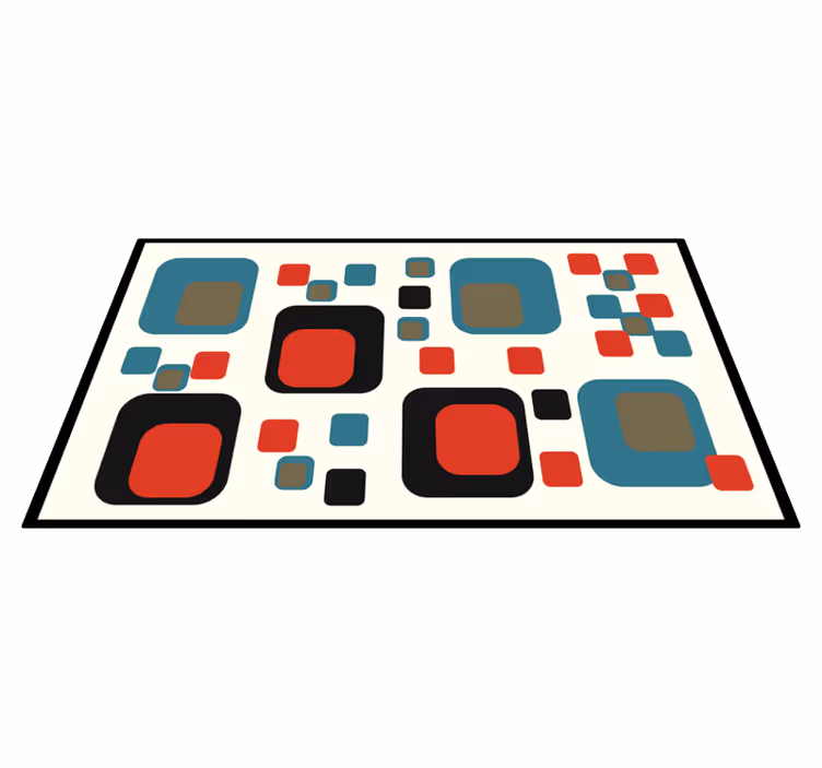 Renkli soyut kareler geometrik pvc halı - TenStickers