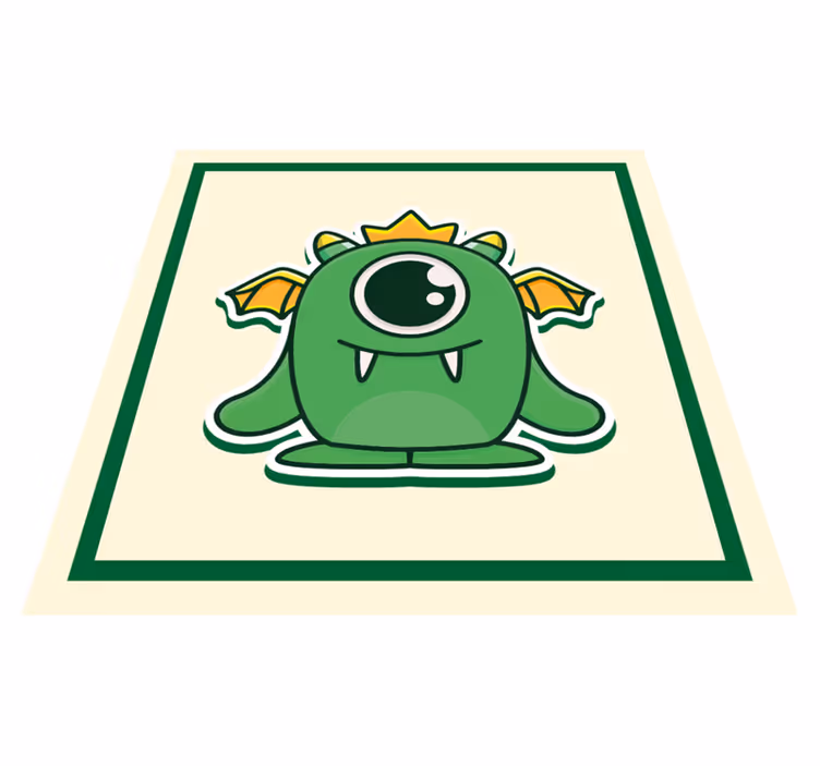 Sevimli canavar troll etnik vinil halı - TenStickers