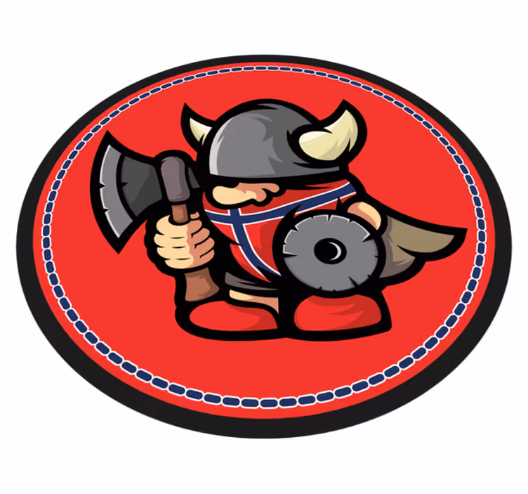 Norveç bayrağı viking topu etnik halı - TenStickers