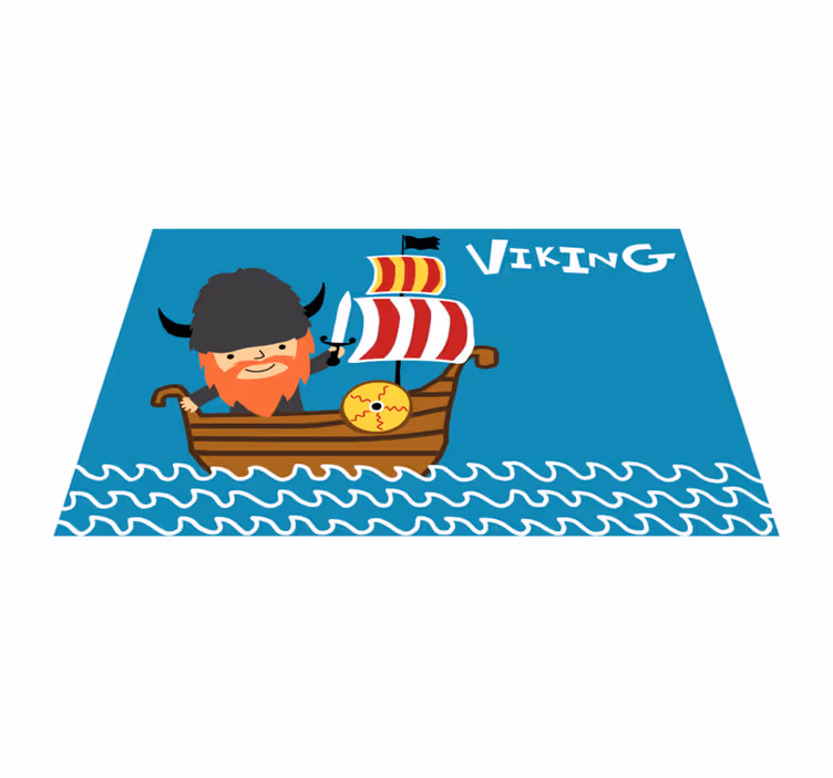 Kask etnik halı ile gülümseyen viking çocuk - TenStickers