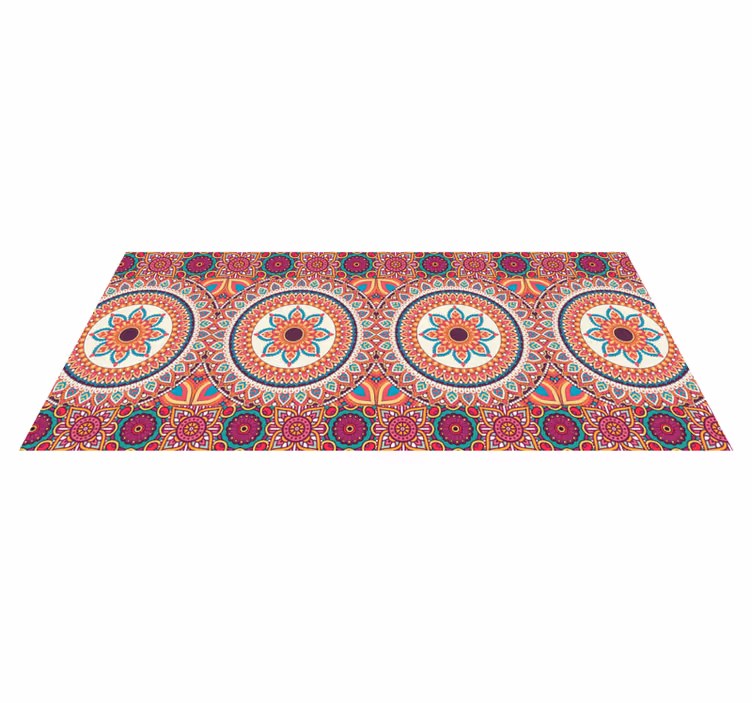 Renkli mandala patchwork karo halı - TenStickers