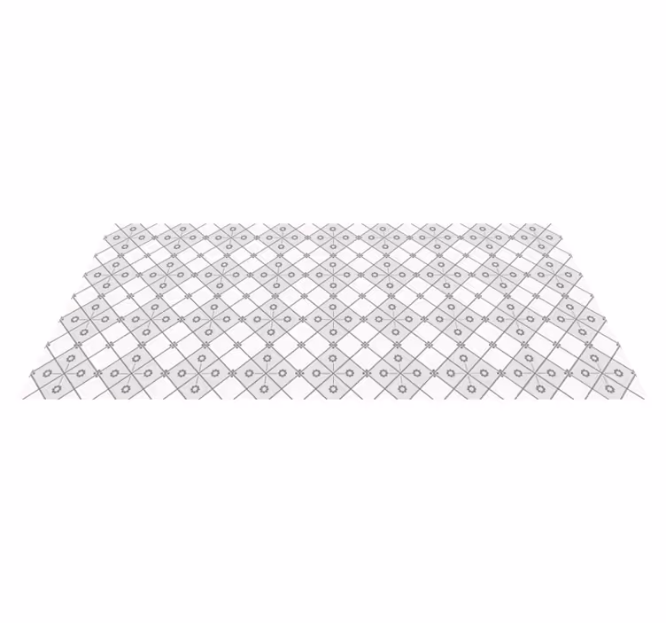 Gri geometri fayans efekti pvc halı - TenStickers
