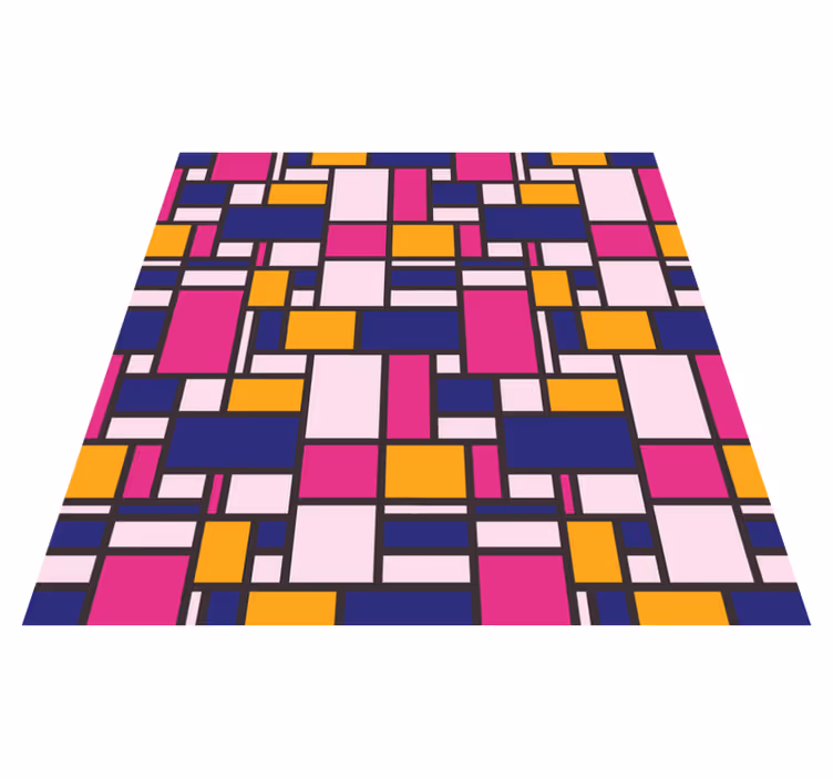 Geometrik pvc halı renkli bloklar - TenStickers