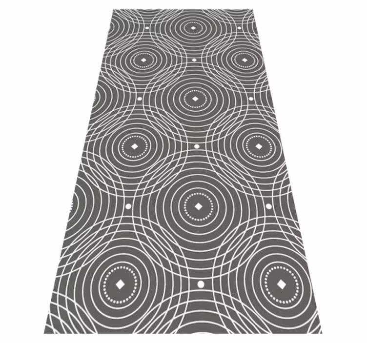 Dairesel desenli çizgiler geometrik pvc halı - TenStickers