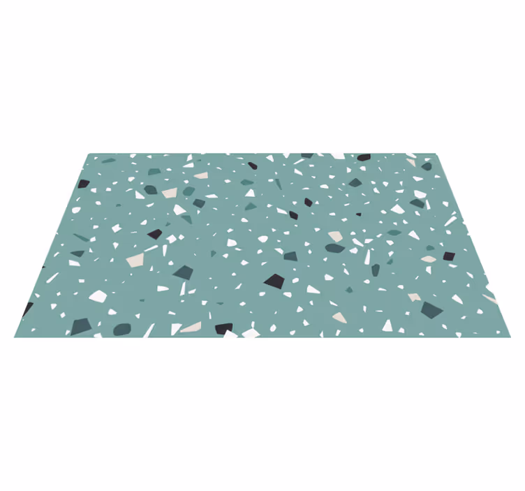 Yeşil terrazzo stili taş etkisi pvc halı - TenStickers