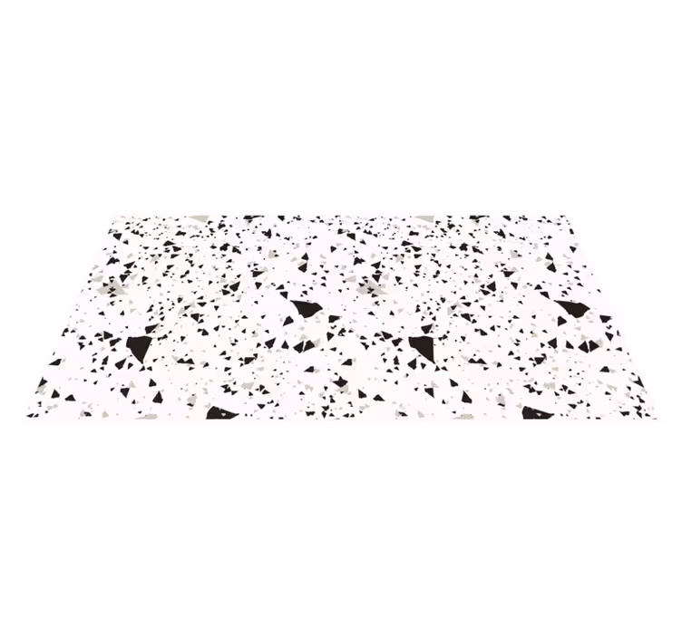 Gri, beyaz ve siyah terrazzo doku halı - TenStickers