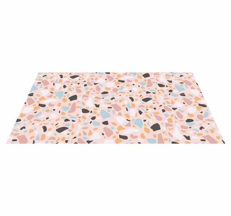 Pembe ve mavi suluboya terrazzo halı - TenStickers
