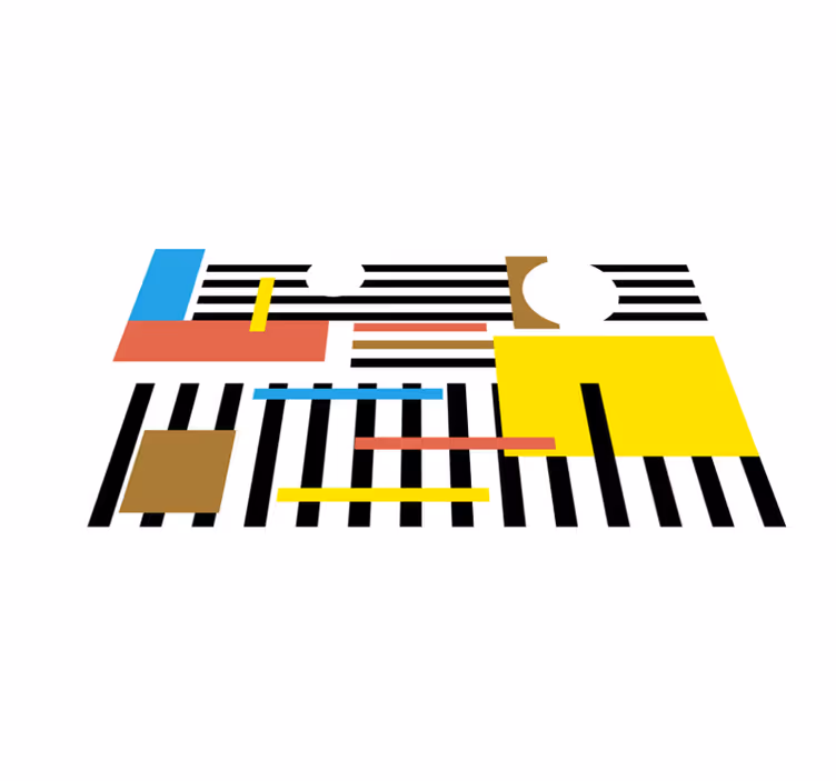 Renkli çizgili desenler modern pvc halı - TenStickers