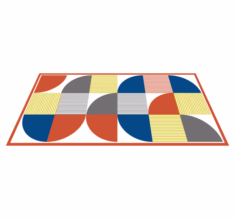 Canlı soyut figürler geometrik pvc halı - TenStickers