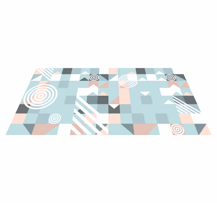 İskandinav geometrik pastel tonları vinil halı - TenStickers