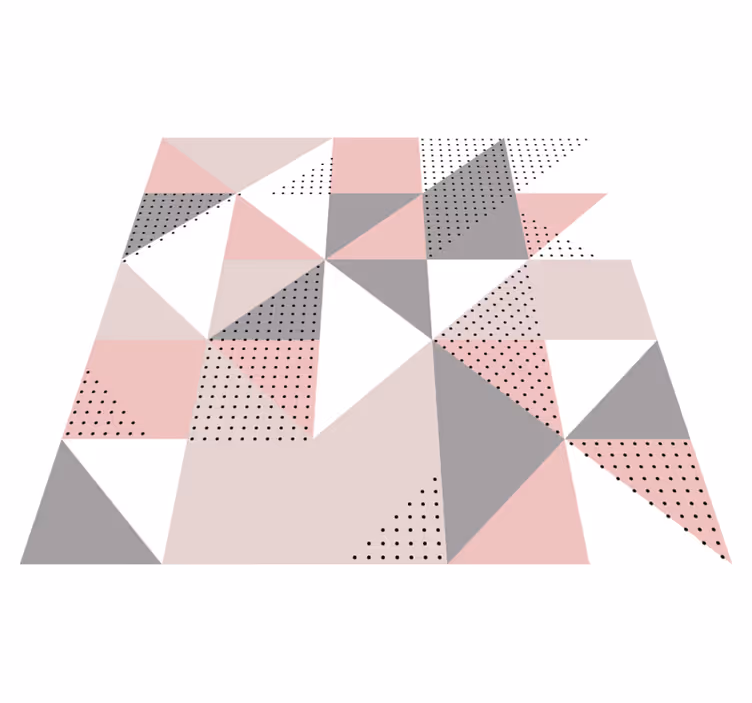 üçgen renk segmentleri geometrik pvc halı - TenStickers