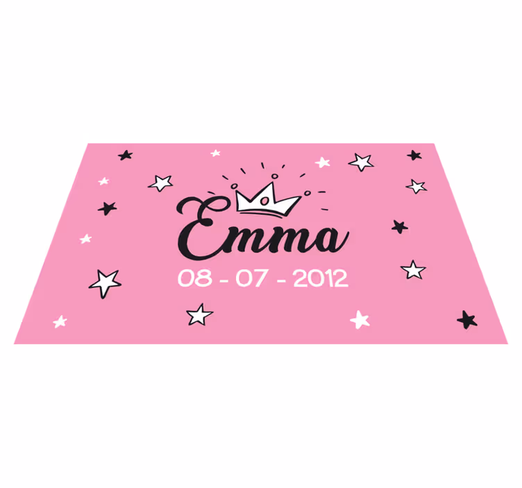 Isimli pembe tasarım pvc halı - TenStickers