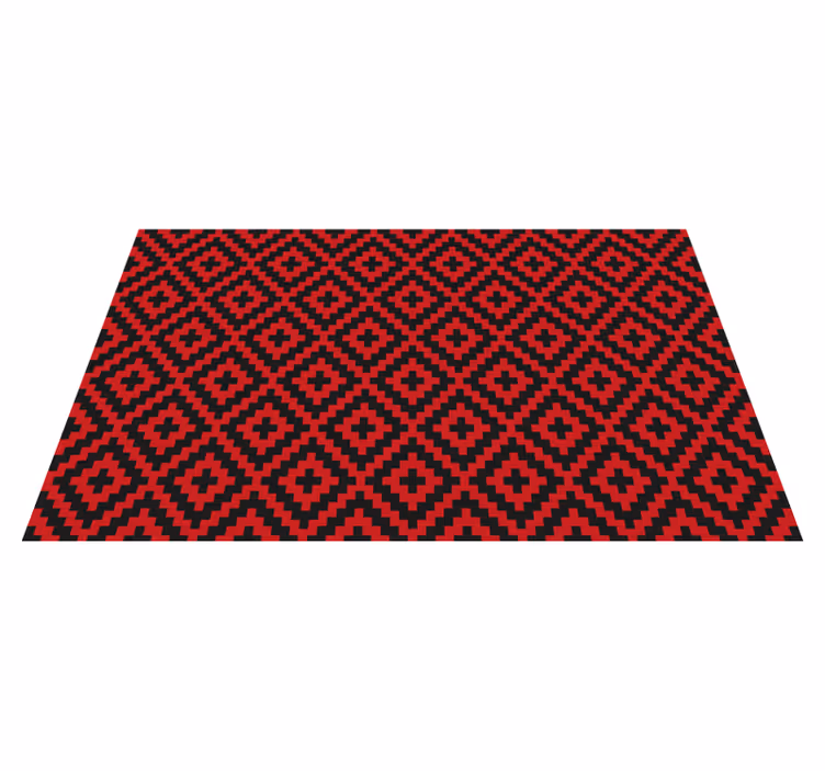 Koyu kırmızı kareler mozaik karolar etkisi vinil kilim - TenStickers