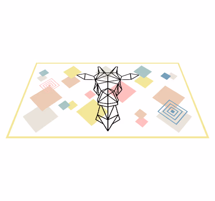 Soyut origami zürafa gençler pvc halı - TenStickers