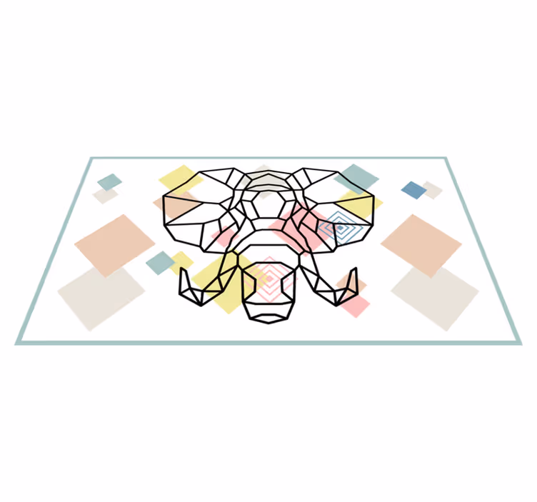 Origami fil kafası modern pvc halı - TenStickers