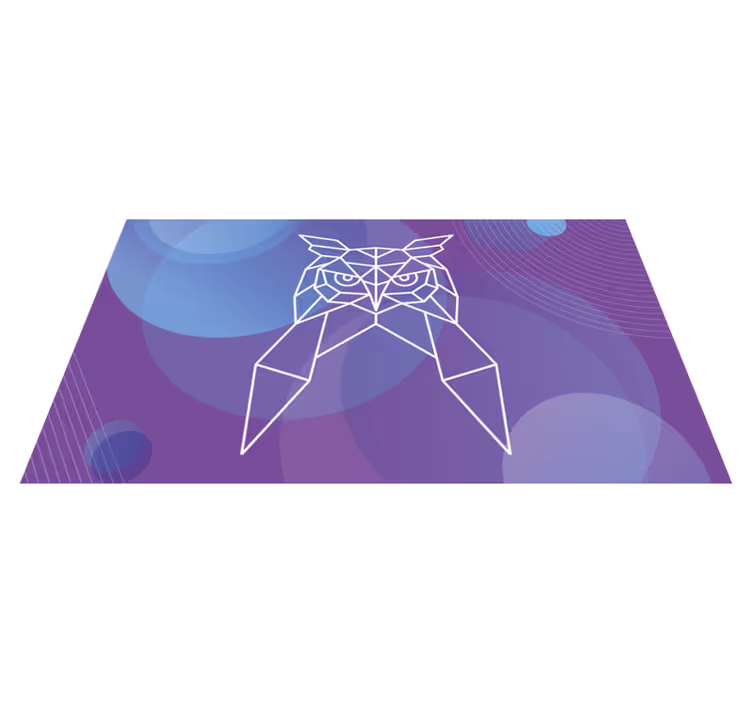 Geometrik baykuş sanatı Hayvan pvc halı - TenStickers