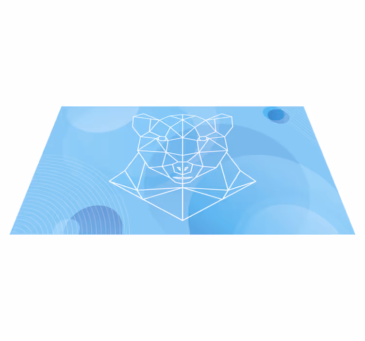 Geometrik ayı taslağı Hayvan pvc halı - TenStickers