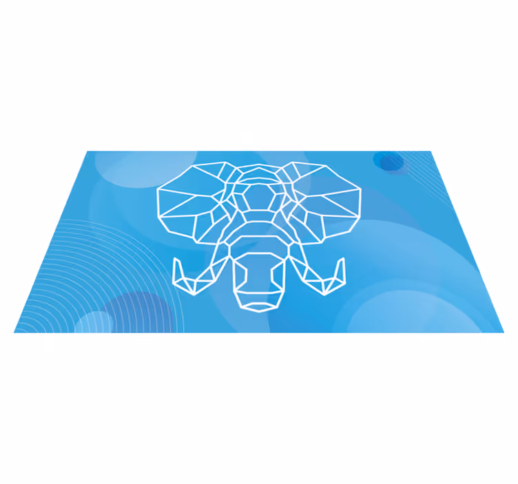 Hayvan pvc halı mavi fil yüzü - TenStickers