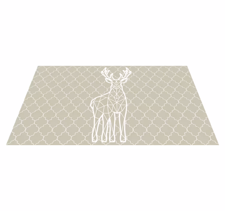 Geometrik geyik silüeti oturma odası pvc halı - TenStickers