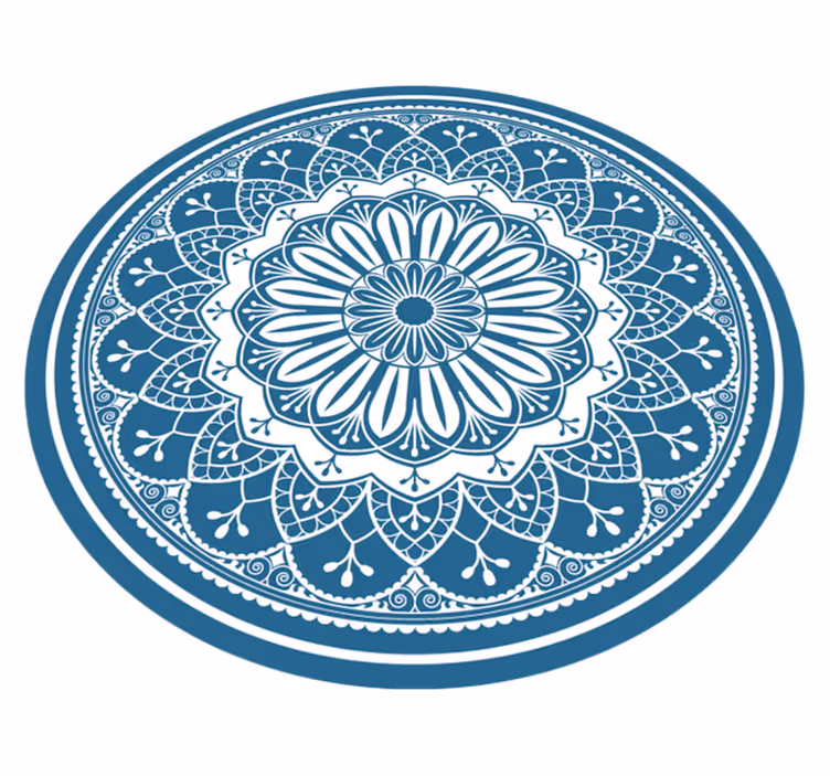 Mandala pvc halı Şık mavi mandala - TenStickers