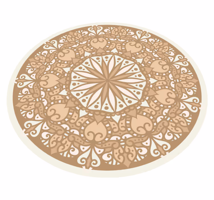 Dairesel bej mandala mozaik mandala vinil halı - TenStickers