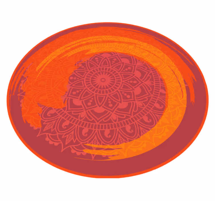 Kırmızı parlak motif mandala pvc halı - TenStickers