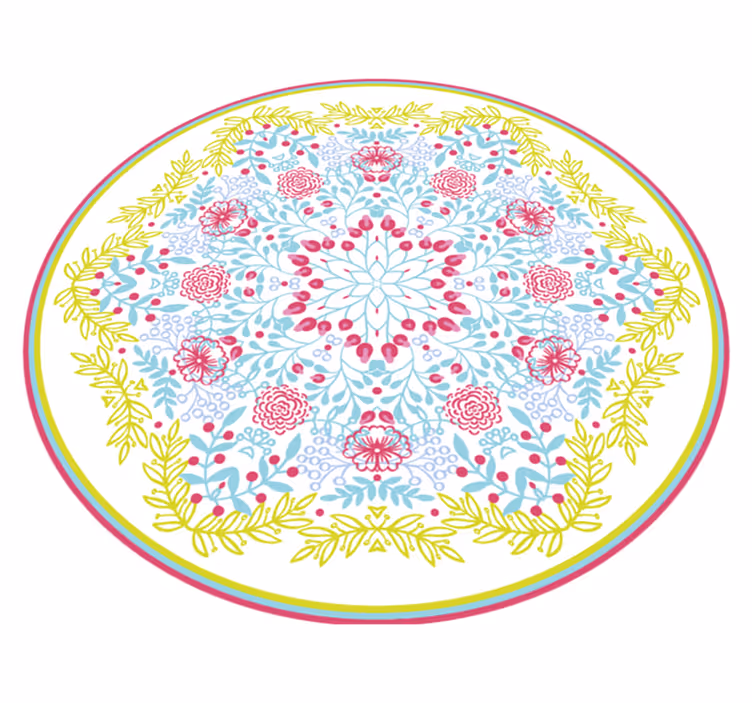çingene krem mandala vinil halı - TenStickers