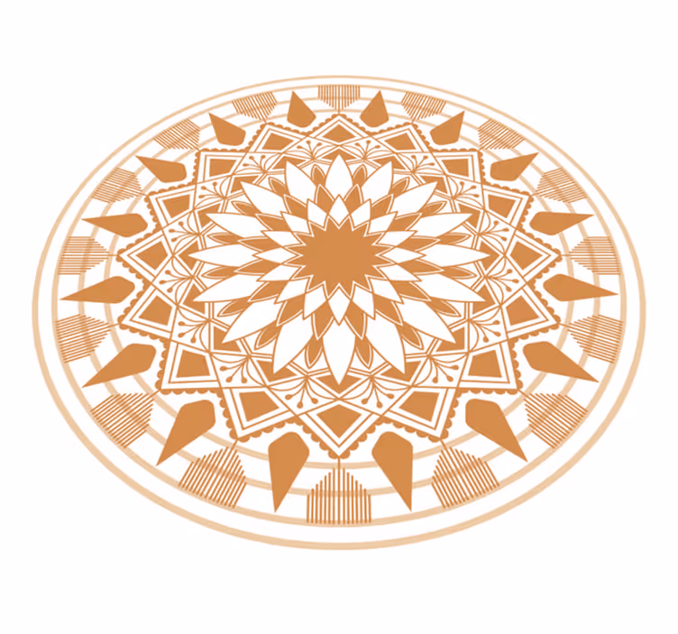 Doğal renkler büyük mandala vinil halı - TenStickers