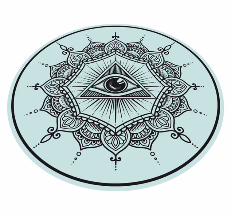 Mavi göz şeklinde mandala vinil halı - TenStickers