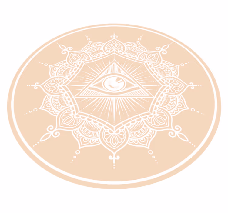 Doğal renkler göz şeklinde mandala vinil halı - TenStickers