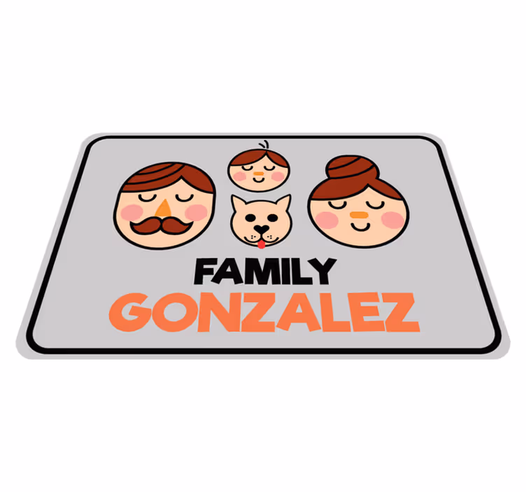 özel aile portresi isimlerle pvc halı - TenStickers