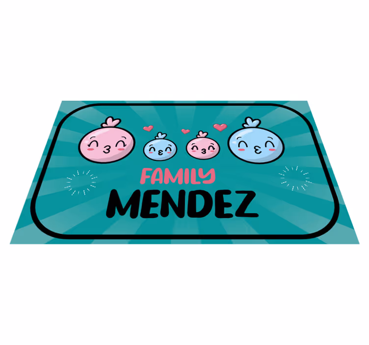 Aile adının yazılı olduğu su balonları giriş salonu pvc halı - TenStickers