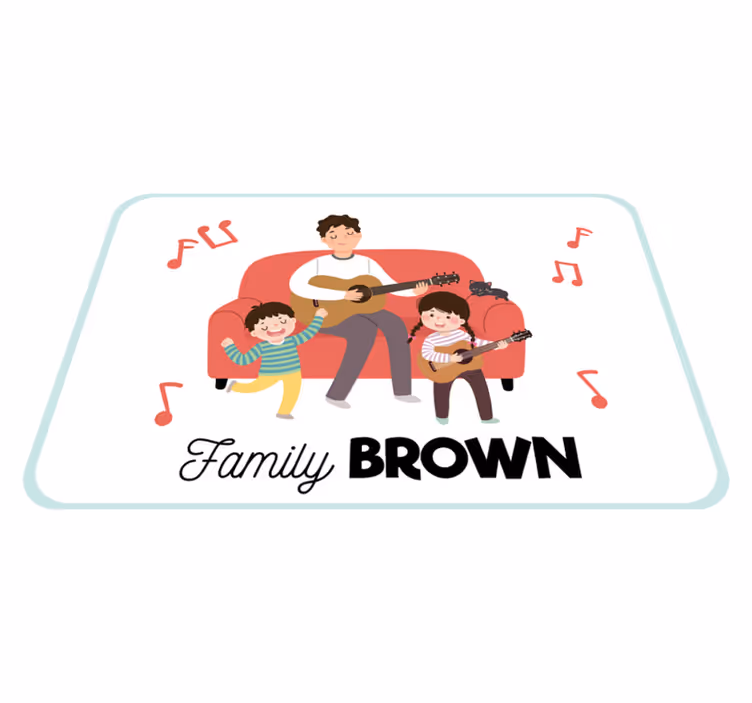 Müzikal aile adı giriş salonu pvc halı - TenStickers