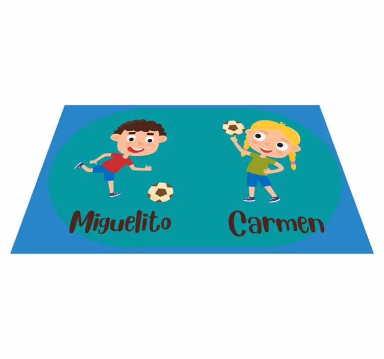 İsimli futbol oynayan çocuklar pvc halı - TenStickers