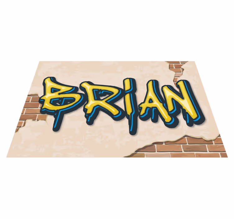 Grafiti tarzı adı gençler pvc halı - TenStickers