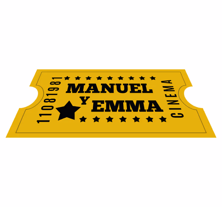 çiftler için sinema bileti isimlerle pvc halı - TenStickers