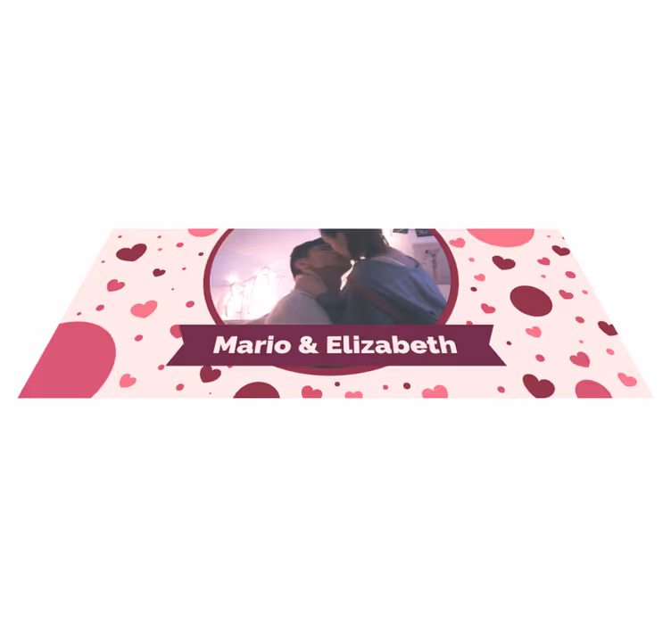 Kişiye özel aşk resmi yatak odası pvc halı - TenStickers