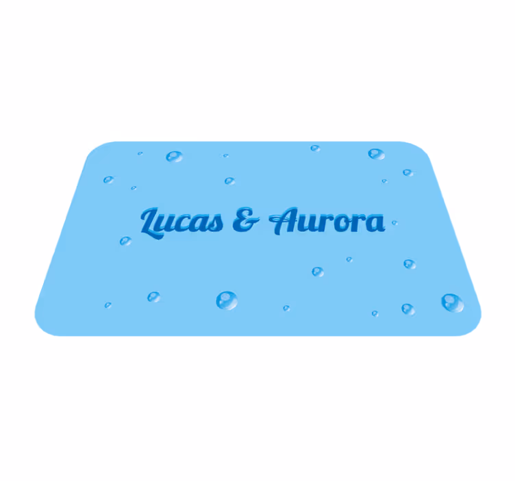 Neşeli çift isimleri isimlerle pvc halı - TenStickers