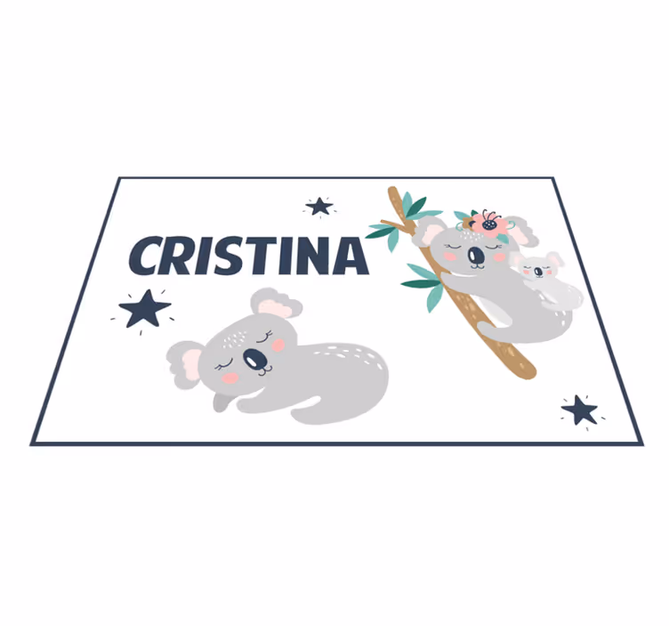 Koala aile eğlencesi isimlerle pvc halı - TenStickers