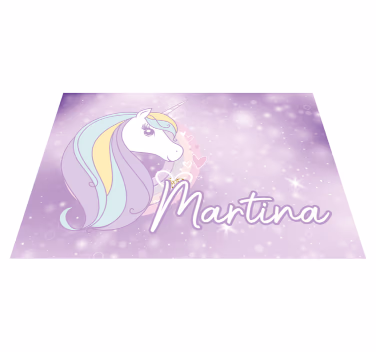 Unicorn rüya Ülkesi isimlerle pvc halı - TenStickers