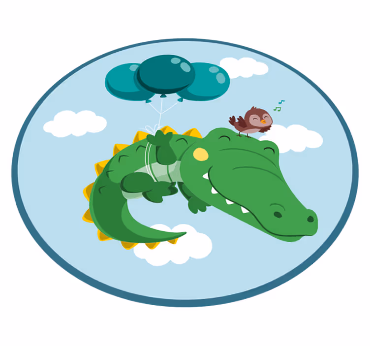 Kuş ve timsah bebek oyun vinil mat - TenStickers
