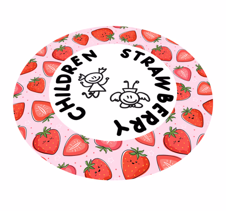 çilek ve çocuklar mutfak pvc halı - TenStickers