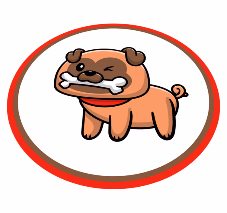 Kemikli bulldog Hayvan pvc halı - TenStickers