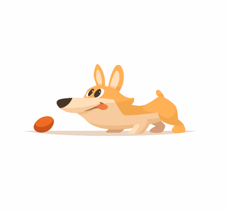 Oyuncu corgi kovalamacası pvc halı - TenStickers