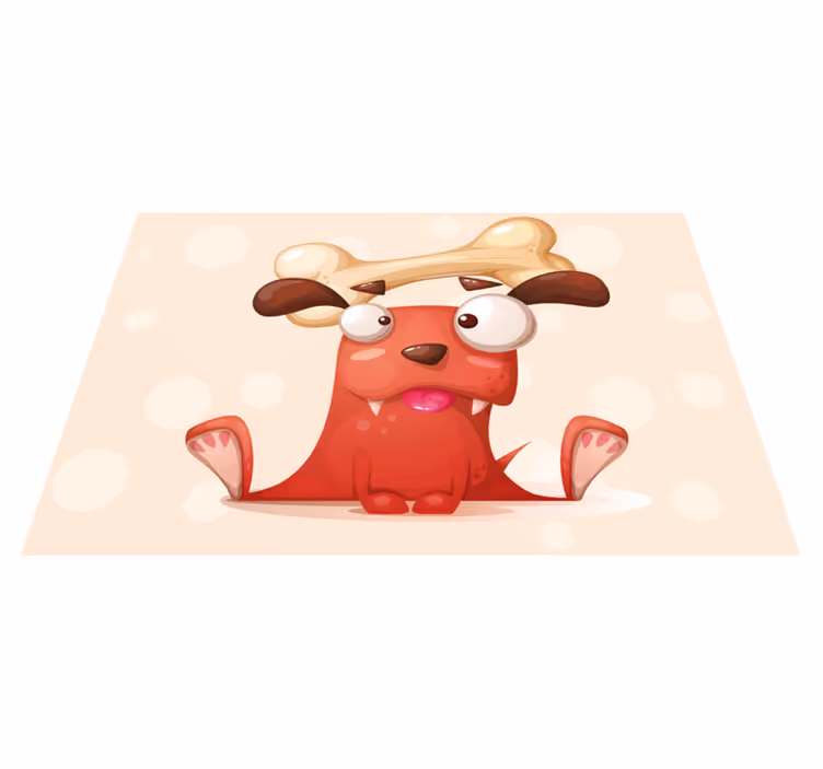 Neşeli köpek yavrusu bebek pvc halı - TenStickers