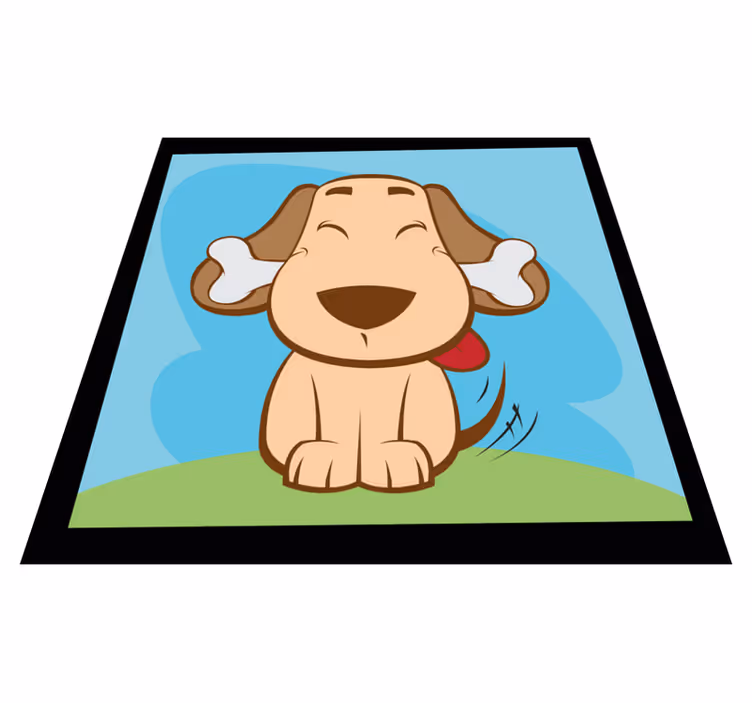 Karikatür köpek yatak odası vinil halı - TenStickers