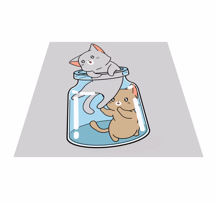 Iki oynayan kedi yatak odası halısı - TenStickers
