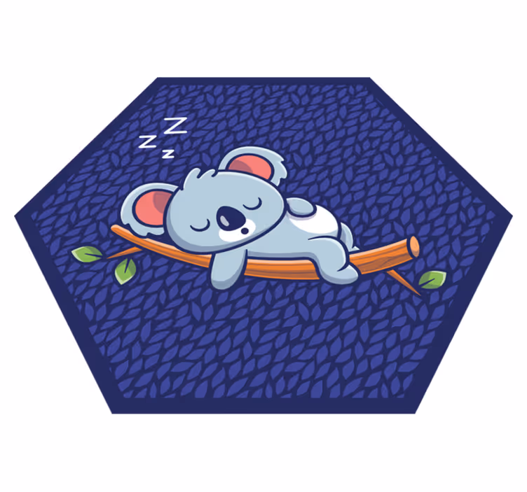 Dal hayvan kilim üzerinde uyuyan koala - TenStickers