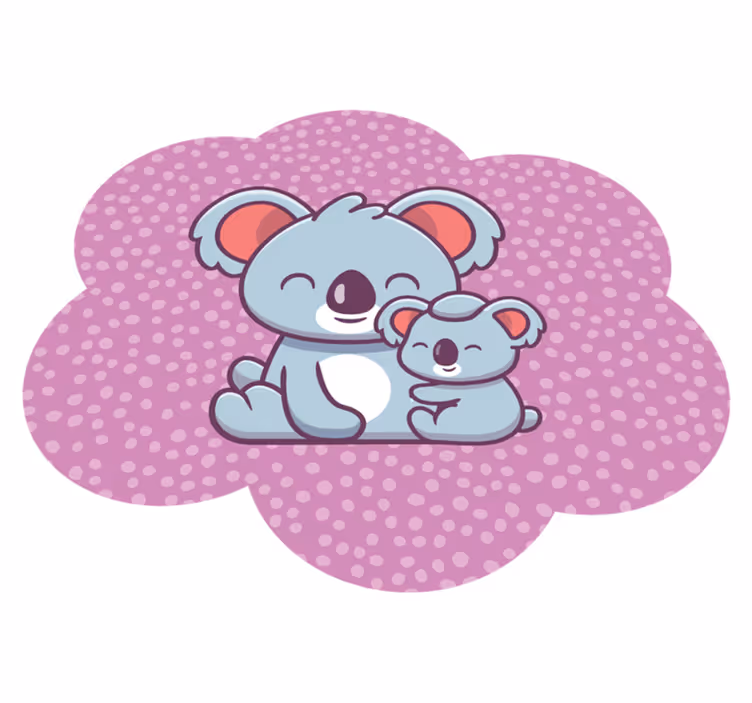 Koala ailesi tasarımı çocukta pvc halı - TenStickers