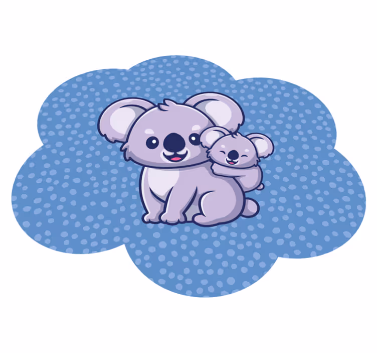 Mutlu baba ve oğul koala hayvan kilim - TenStickers